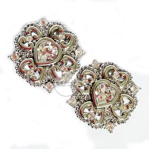 Nina Ricci Earrings Clip On Rhinestones Retro Bling Sparkle Princess Vintage